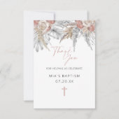 Dank u Kaarten voor de Doop | Pink Floral Boho (Voorkant)