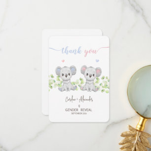 Dank u kaarten voor Koala Gender Reveal Party.