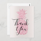Dank u kalligrafie op faux glitter ananas briefkaart (Voorkant / Achterkant)