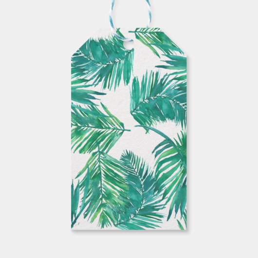 Dank u kalligrafie tropische bladeren flamingo cadeaulabel (Achterkant)