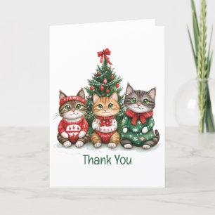 Dank u Kerstkatten Bedankkaart