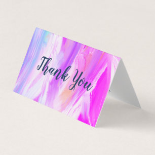 Dank u klantwaardering Paarse olieverf Visitekaartjes