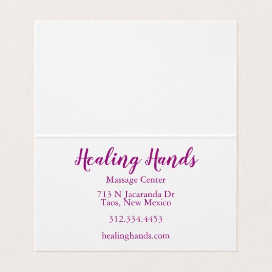 Dank u klantwaardering Paarse olieverf Visitekaartjes (Binnenkant ongevouwen)