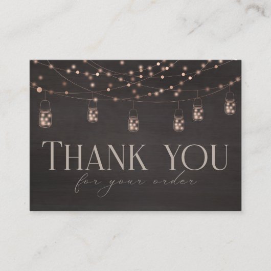 Dank u Kleine Bedrijfs Rustieke Orde Tussenvoegsel Visitekaartje (Voorkant)