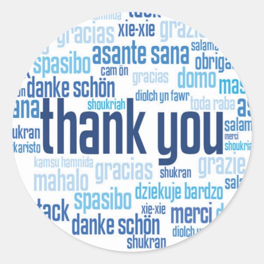 Dank u kleurrijke blauwe envelop seal sticker (Voorkant)