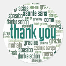 Dank u kleurrijke groene envelop seal sticker