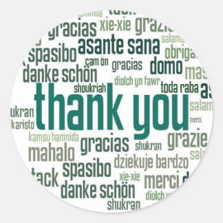 Dank u kleurrijke groene envelop seal sticker