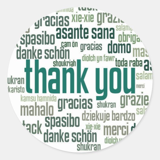 Dank u kleurrijke groene envelop seal sticker (Voorkant)