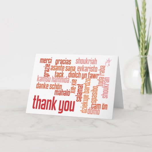Dank u kleurrijke rode gevouwen kaart (Voorkant)