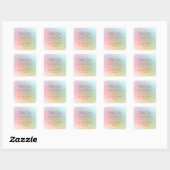 Dank u kleurrijke Sjabloon typografie script tekst Vierkante Sticker (Vel)