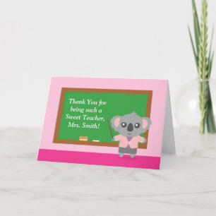 Dank u, Koala, de Appreciatie van de Leraar Bedankkaart