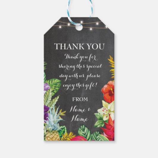 Dank u Label Aloha Favor Labels Chalk Wedding Cadeaulabel (Voorkant)