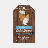 Dank u Label Baby shower Brewing Girl Boy Blue Cadeaulabel (Voorkant)