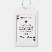 Dank u Label Bruiloft Speelkaarten Schoppen K Q Ac Cadeaulabel (Voorkant)