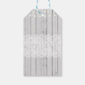 Dank u Label Favor Grey Wood Lace Vrijgezellenfees Cadeaulabel (Achterkant)
