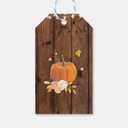 Dank u Label Favor Labels Pompoen Wood Wedding Cadeaulabel (Achterkant)