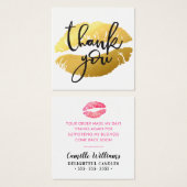 DANK U LABEL hand belettering eenvoudige vet lippe Vierkante Visitekaartjes (Voorkant /achterkant)