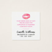 DANK U LABEL hand belettering eenvoudige vet lippe Vierkante Visitekaartjes (Achterkant)