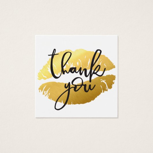 DANK U LABEL hand belettering eenvoudige vet lippe Vierkante Visitekaartjes (Voorkant)