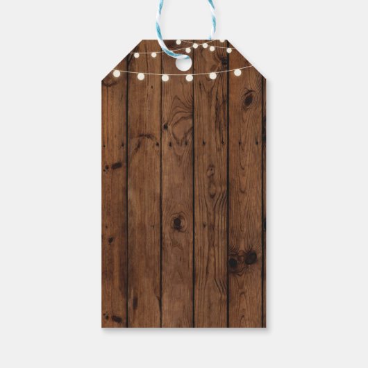 Dank u Label Houten Krijt Rustiek Vrijgezellenfees Cadeaulabel (Achterkant)