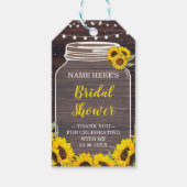 Dank u Label Jar Zonnebloem Vrijgezellenfeest Hout Cadeaulabel (Voorkant)