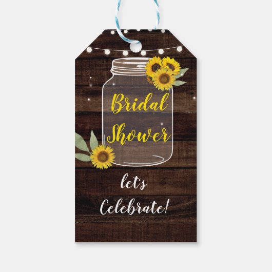 Dank u Label Jar Zonnebloem Vrijgezellenfeest Hout Cadeaulabel (Achterkant)