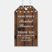 Dank u Label Rustiek Elegant Wood Vrijgezellenfees Cadeaulabel (Voorkant)