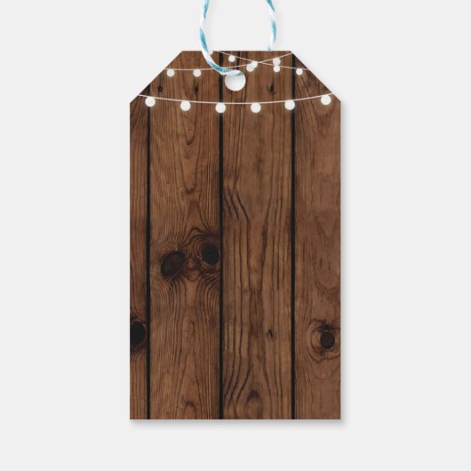 Dank u Label Rustiek Elegant Wood Vrijgezellenfees Cadeaulabel (Achterkant)