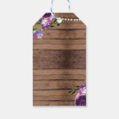 Dank u Label Rustiek Paarse Bloem Vrijgezellenfees Cadeaulabel (Achterkant)