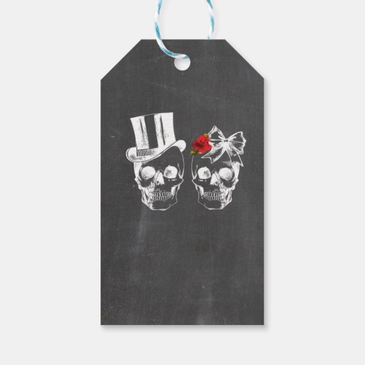 Dank u Label Rustieke Skulls Favor Labels Bruiloft Cadeaulabel (Achterkant)
