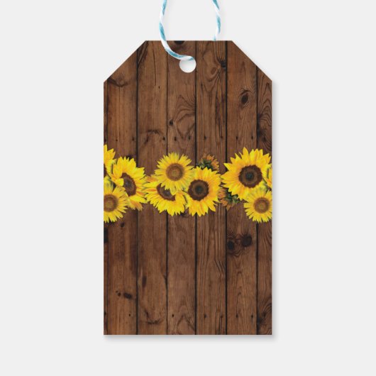 Dank u Label Zonnebloem Favor Jar Wood Wedding Cadeaulabel (Achterkant)