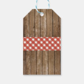 Dank u Labels Bruiloft Rode Gingham BBQ Burlap Cadeaulabel (Achterkant)