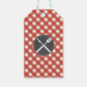 Dank u Labels Bruiloft Rode Gingham BBQ Krijt Cadeaulabel (Achterkant)