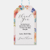 Dank u Labels Bruiloft Zomer Bloemen Modern Cadeaulabel (Voorkant)