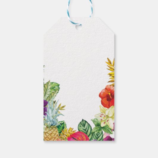 Dank u Labels Favor Aloha Tiki Luau Pineapple Cadeaulabel (Achterkant)