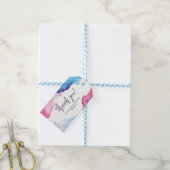 Dank u labels | Favoriete labels | Blauw Roze Cadeaulabel (Met Touw)
