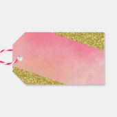 Dank u labels | Favoriete labels | Roze en glitter Cadeaulabel (Achterkant Horizontaal)