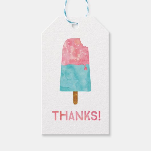 Dank u labels | Favoriete labels | Roze ijsje Cadeaulabel (Voorkant)