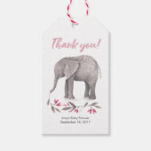 Dank u labels | Favoriete labels | Roze olifant Cadeaulabel (Voorkant)
