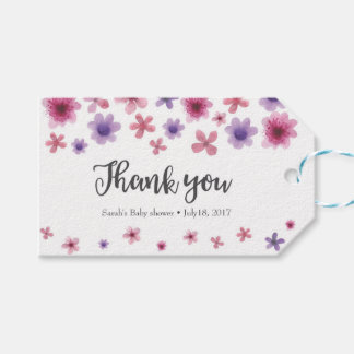 Dank u labels | Favoriete labels | Roze paarse blo Cadeaulabel