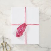 Dank u labels | Favoriete labels | Roze Waterverf Cadeaulabel (Met Touw)