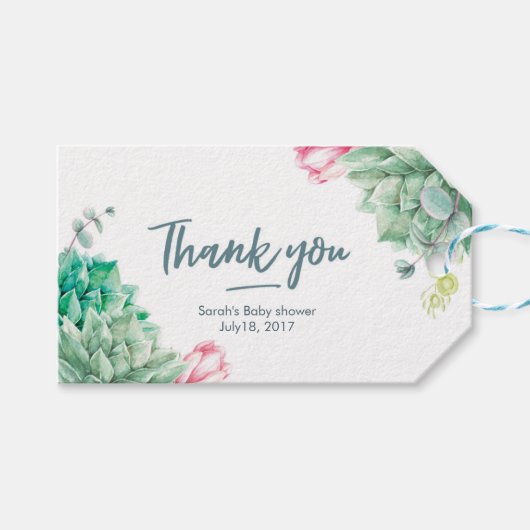 Dank u labels | Favoriete labels | Sappige bloemen Cadeaulabel (Voorkant (Horizontaal))