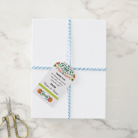 Dank u Labels Fiesta Mexicaans Print Limoen Bruilo Cadeaulabel (Met Touw)
