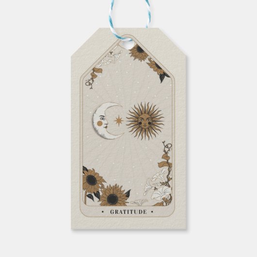 Dank u Labels Tarot bruiloft sterren uitlijnen zon Cadeaulabel (Achterkant)