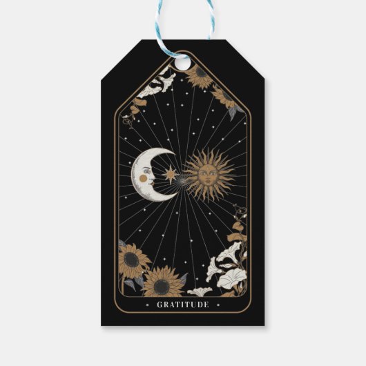 Dank u Labels Tarot bruiloft sterren uitlijnen zon Cadeaulabel (Achterkant)