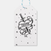 Dank u Labels Trouwen Traditioneel Tattoo Hart Cadeaulabel (Achterkant)