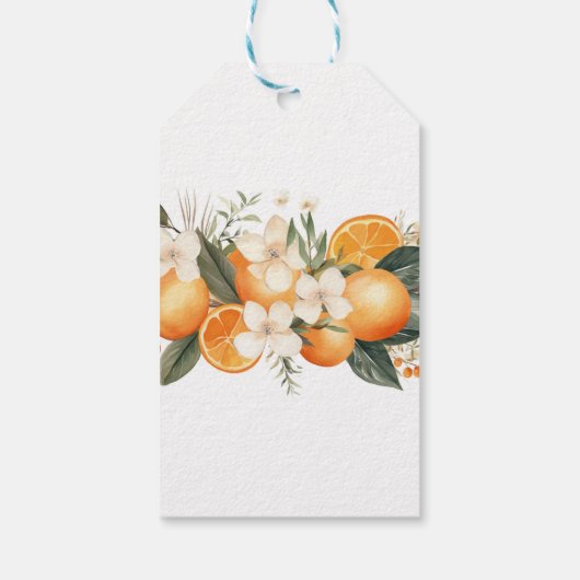 Dank u Labels Trouwfruit Bloemen Sinaasappels Cadeaulabel (Achterkant)
