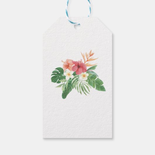 Dank u Labels Waterverf Tropische bruiloft Cadeaulabel (Achterkant)