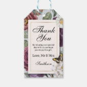Dank u Labels Wedding Bloom Floral Butterfly Cadeaulabel (Voorkant)