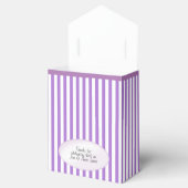 Dank u Lavendel en het Witte Patroon van Strepen Bedankdoosjes (Geopend)